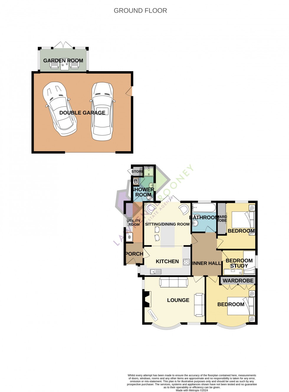 Floorplan for Deneroyd, Chain House Lane, Whitestake, Preston, Lancashire
